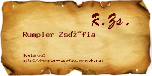 Rumpler Zsófia névjegykártya